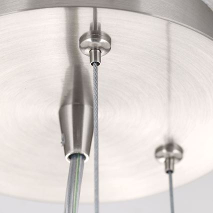 Ljuskrona med textilsladd BLANC 2xE27/60W/230V diameter 49 cm matt krom