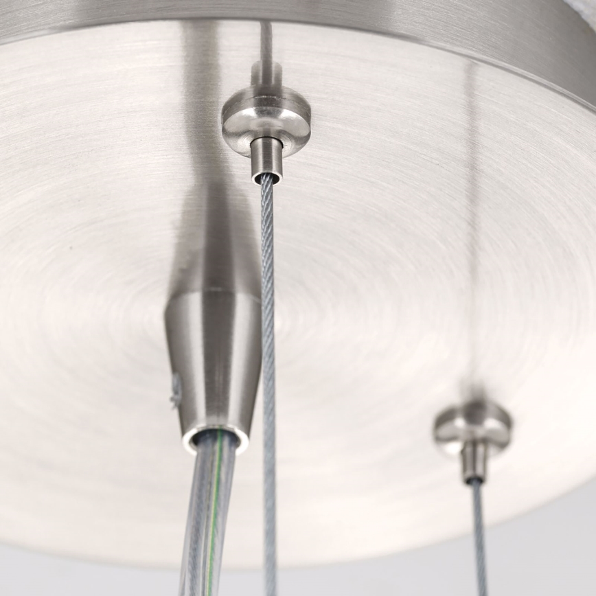 Ljuskrona med textilsladd BLANC 2xE27/60W/230V diameter 49 cm matt krom