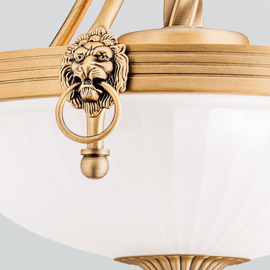 Ljuskrona på kedja ROCCA 3xE27/60W/230V diameter 32 cm brons/vit