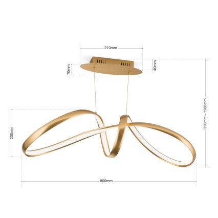 LED Dimbart taklampa CIRCUS LED/36W/230V guld