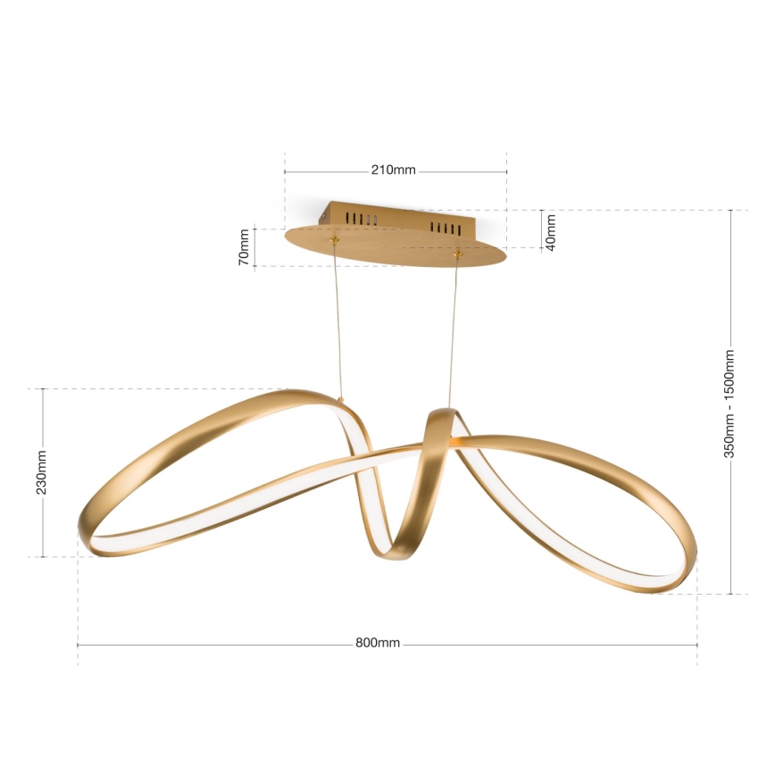 LED Dimbart taklampa CIRCUS LED/36W/230V guld