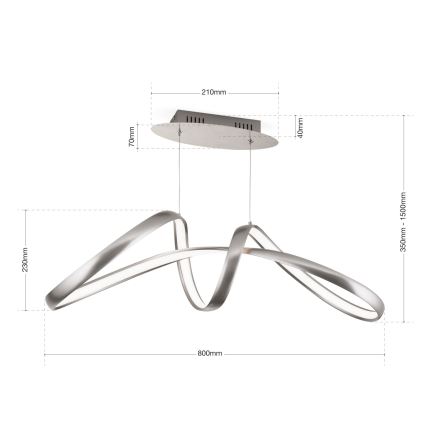 LED Dimbart taklampa CIRCUS LED/36W/230V silver