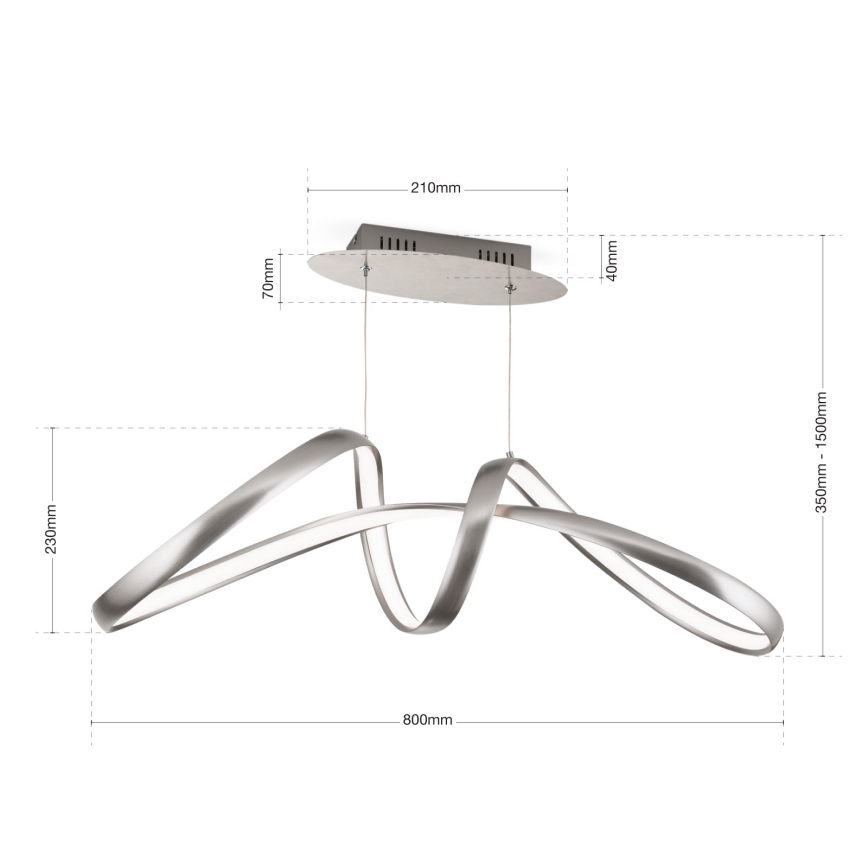 LED Dimbart taklampa CIRCUS LED/36W/230V silver