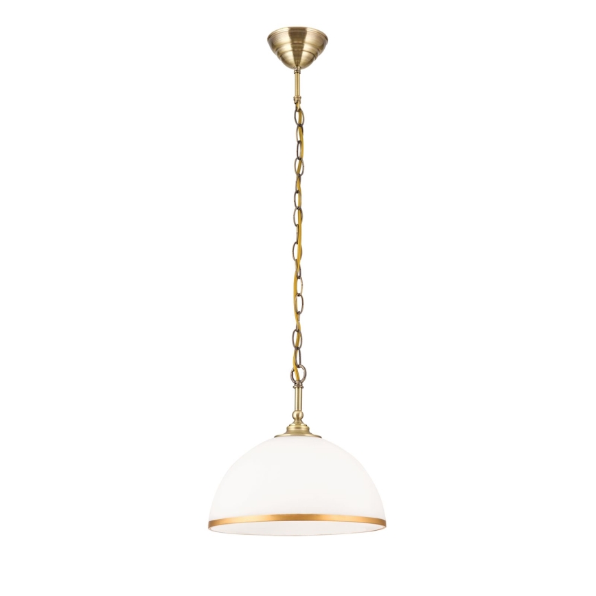 Ljuskrona på kedja OLD LAMP 1xE27/40W/230V diameter 30 cm vit/mässing