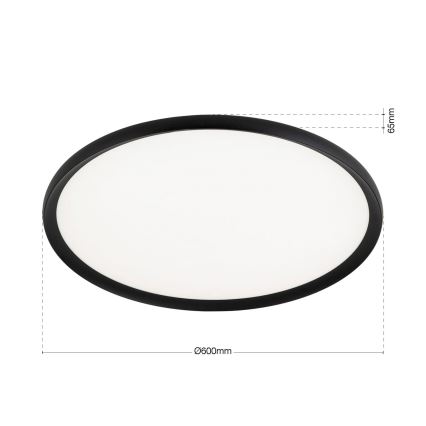 LED taklampa KANT LED/50W/230V 2700/3000/4000K Ø 60 cm svart