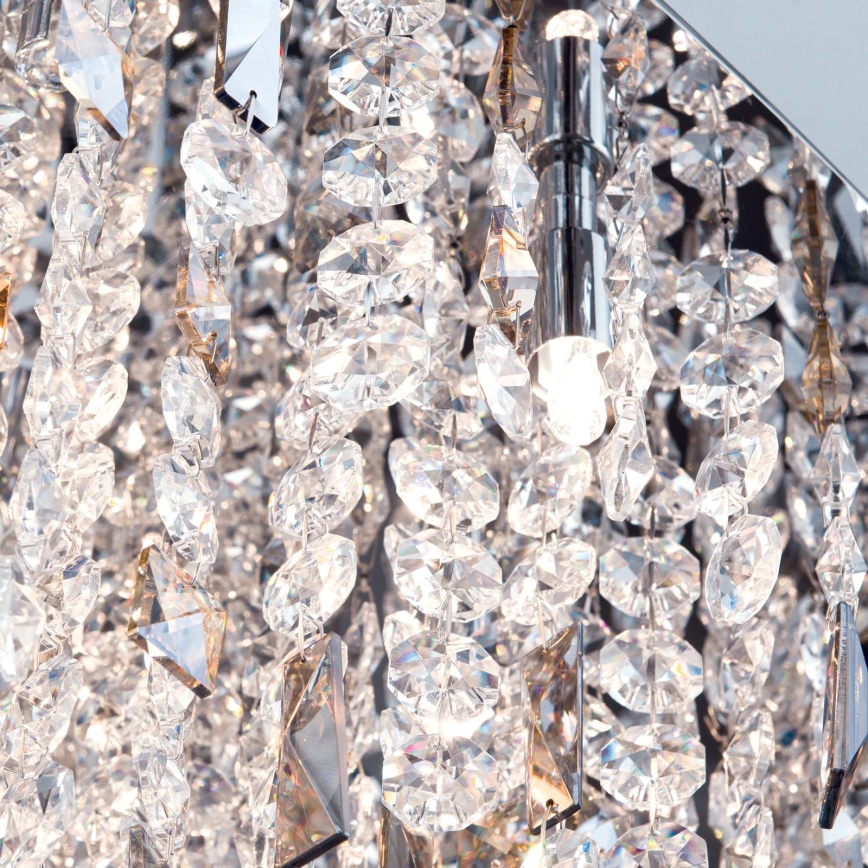 Kristallkrona med textilsladd CRYSTALRIVER 21xG9/40W/230V skinande krom