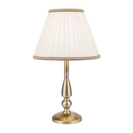 Bordslampa TONIA 1xE27/60W/230V diameter 30 cm vit/brons