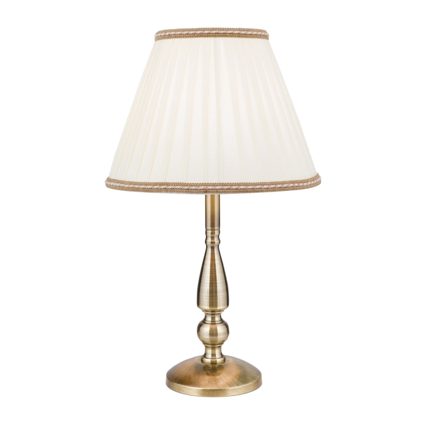 Bordslampa TONIA 1xE27/60W/230V diameter 30 cm vit/brons