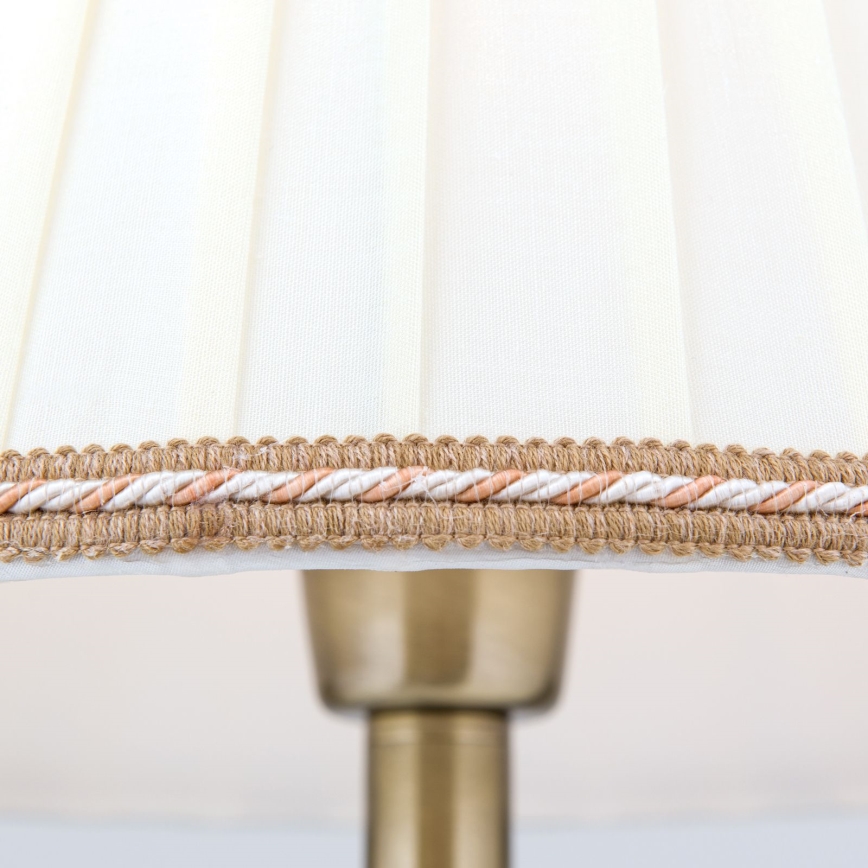 Bordslampa TONIA 1xE27/60W/230V diameter 30 cm vit/brons