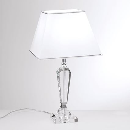 Bordslampa i kristall VERONIQUE 1xE27/60W/230V vit/genomskinlig