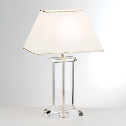 Bordslampa i kristall VERONIQUE 1xE27/60W/230V grädde/genomskinlig