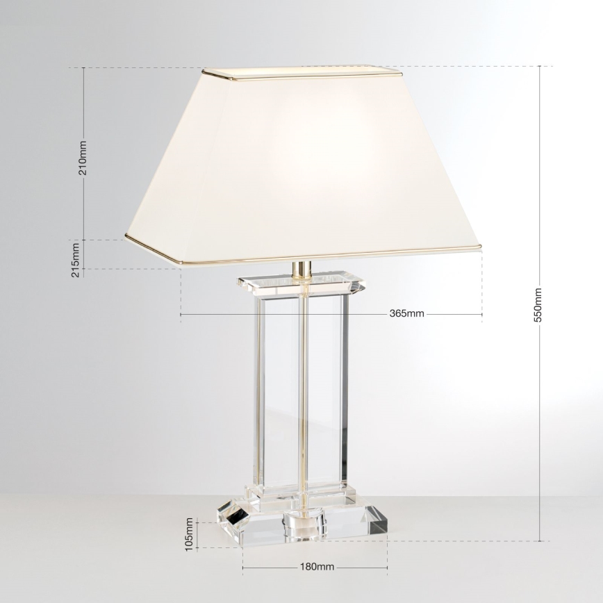 Bordslampa i kristall VERONIQUE 1xE27/60W/230V grädde/genomskinlig