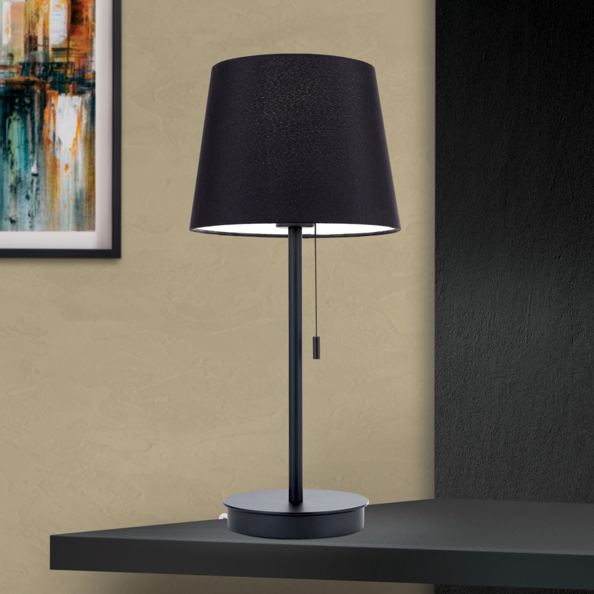 Bordslampa med USB-port LUDWIG 1xE27/40W/230V 50 cm svart