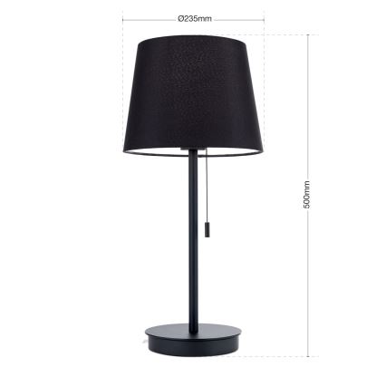 Bordslampa med USB-port LUDWIG 1xE27/40W/230V 50 cm svart