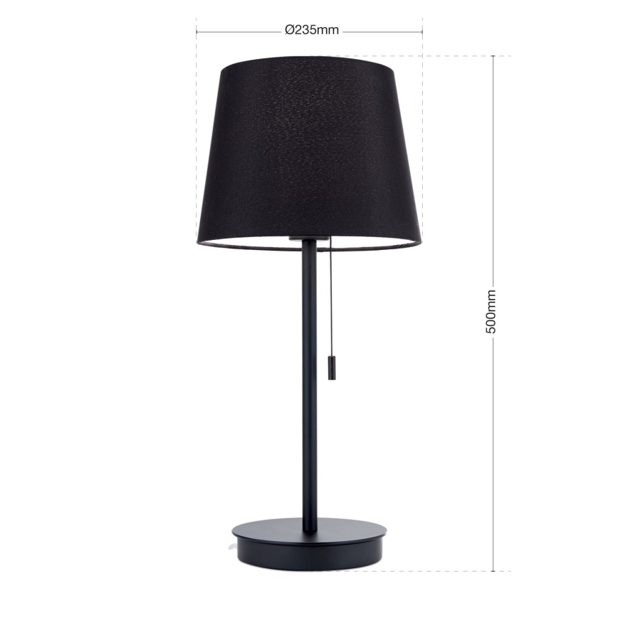 Bordslampa med USB-port LUDWIG 1xE27/40W/230V 50 cm svart