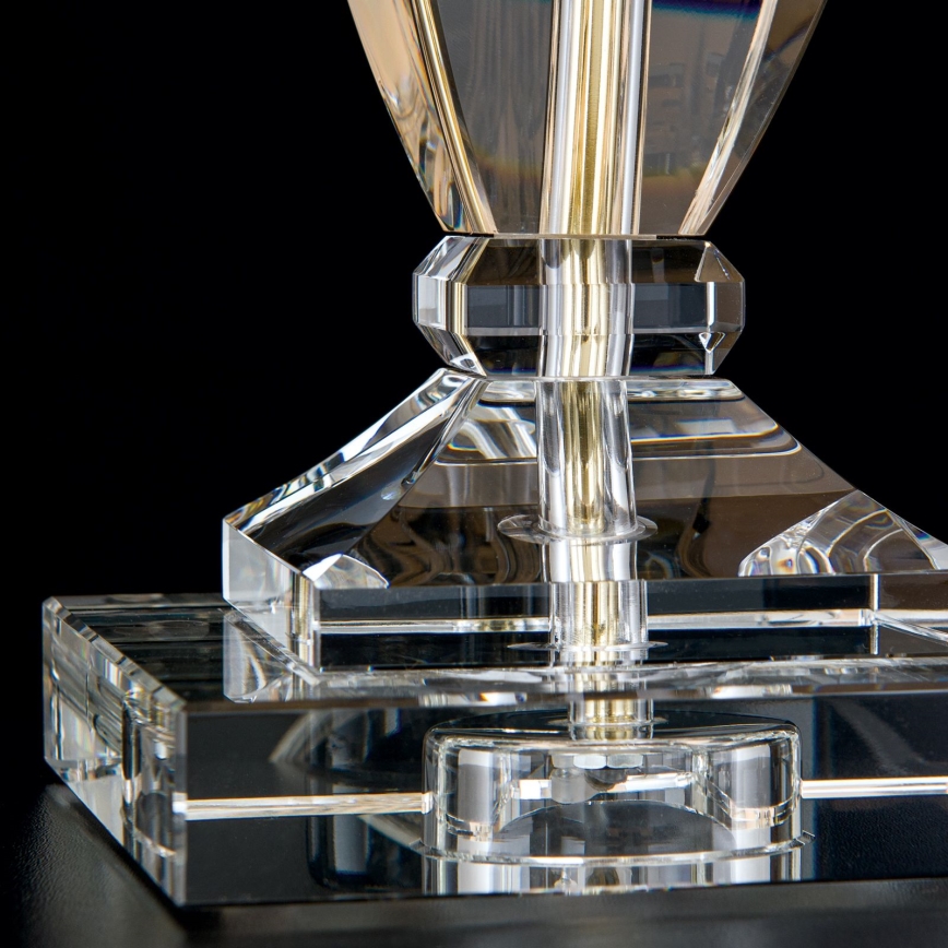 Bordslampa i kristall POKAL 1xE27/60W/230V grädde/genomskinlig