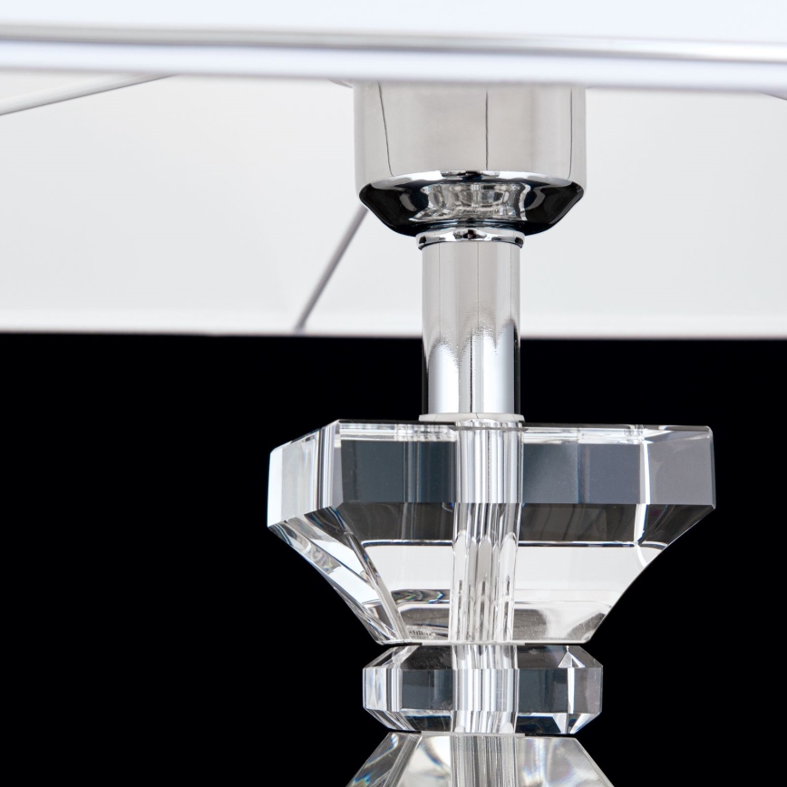 Bordslampa i kristall POKAL 1xE27/60W/230V vit/genomskinlig