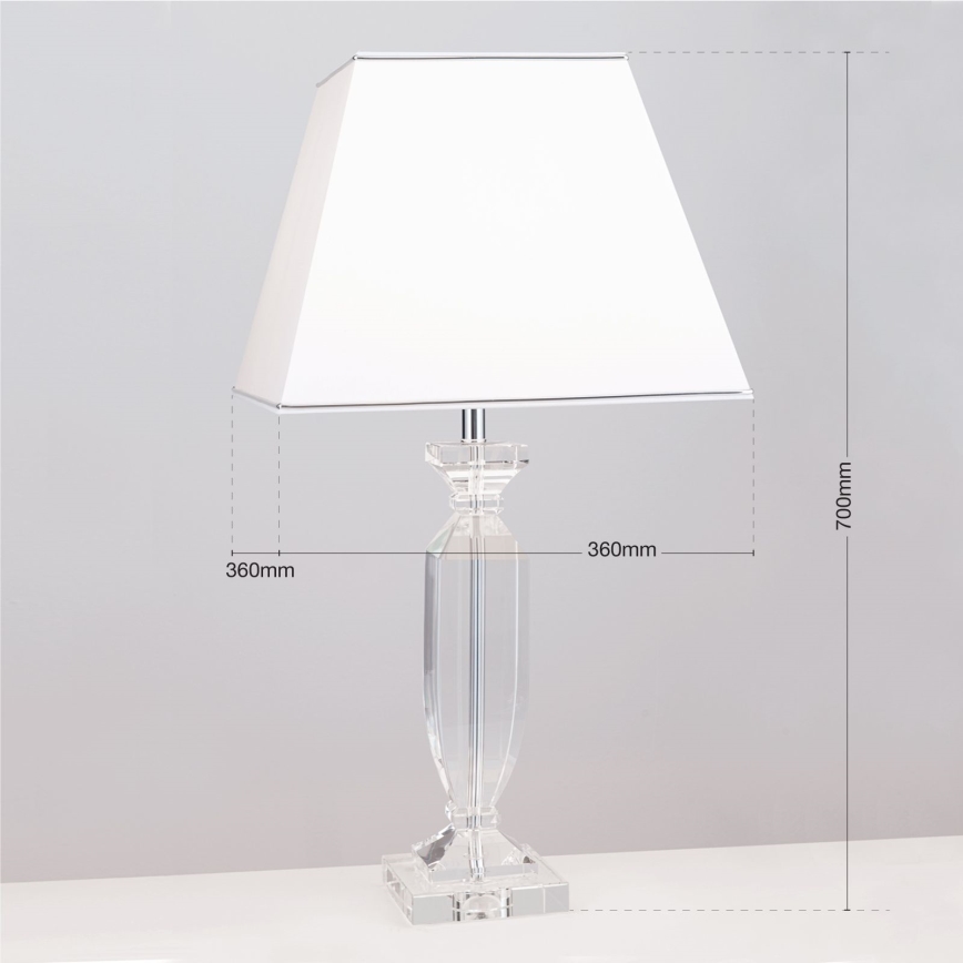 Bordslampa i kristall POKAL 1xE27/60W/230V vit/genomskinlig