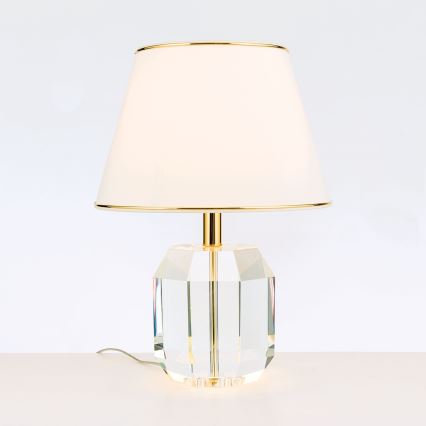 Bordslampa ALEXIS 1xE27/60W/230V grädde/guld/genomskinlig