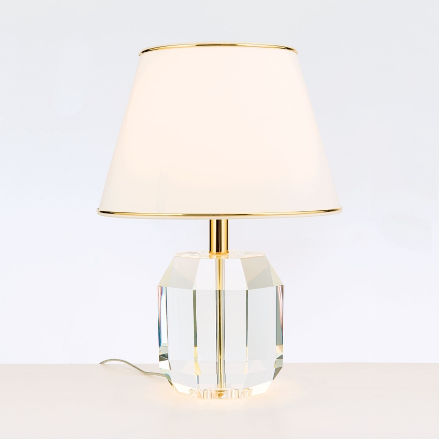 Bordslampa ALEXIS 1xE27/60W/230V grädde/guld/genomskinlig