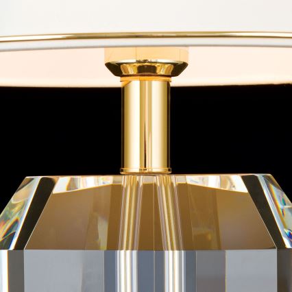 Bordslampa ALEXIS 1xE27/60W/230V grädde/guld/genomskinlig