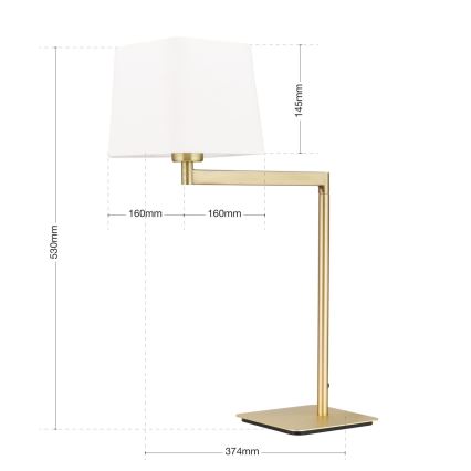 Bordslampa CARLTON 1xE27/40W/230V vit/guld