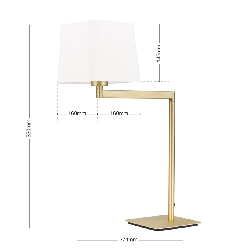 Bordslampa CARLTON 1xE27/40W/230V vit/guld