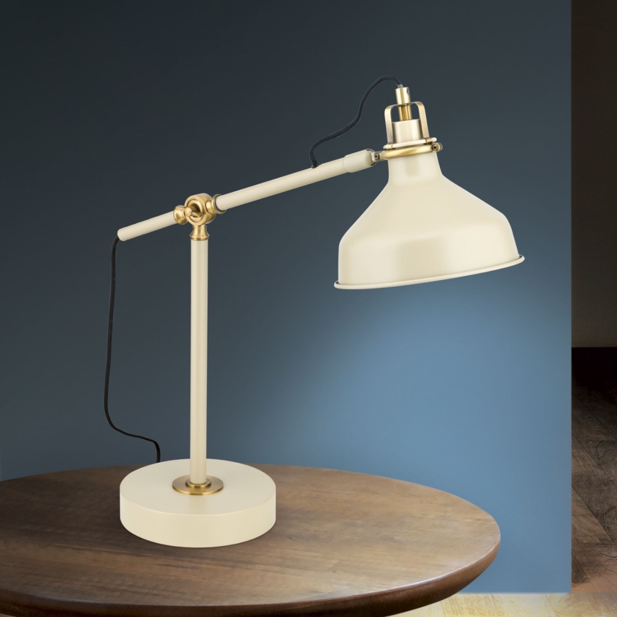 Bordslampa SCHILLER 1xE27/40W/230V grädde/brons