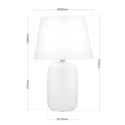 Bordslampa CORAL 1xE27/40W/230V keramik/vit