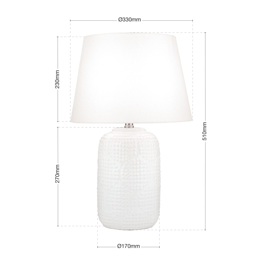 Bordslampa CORAL 1xE27/40W/230V keramik/vit