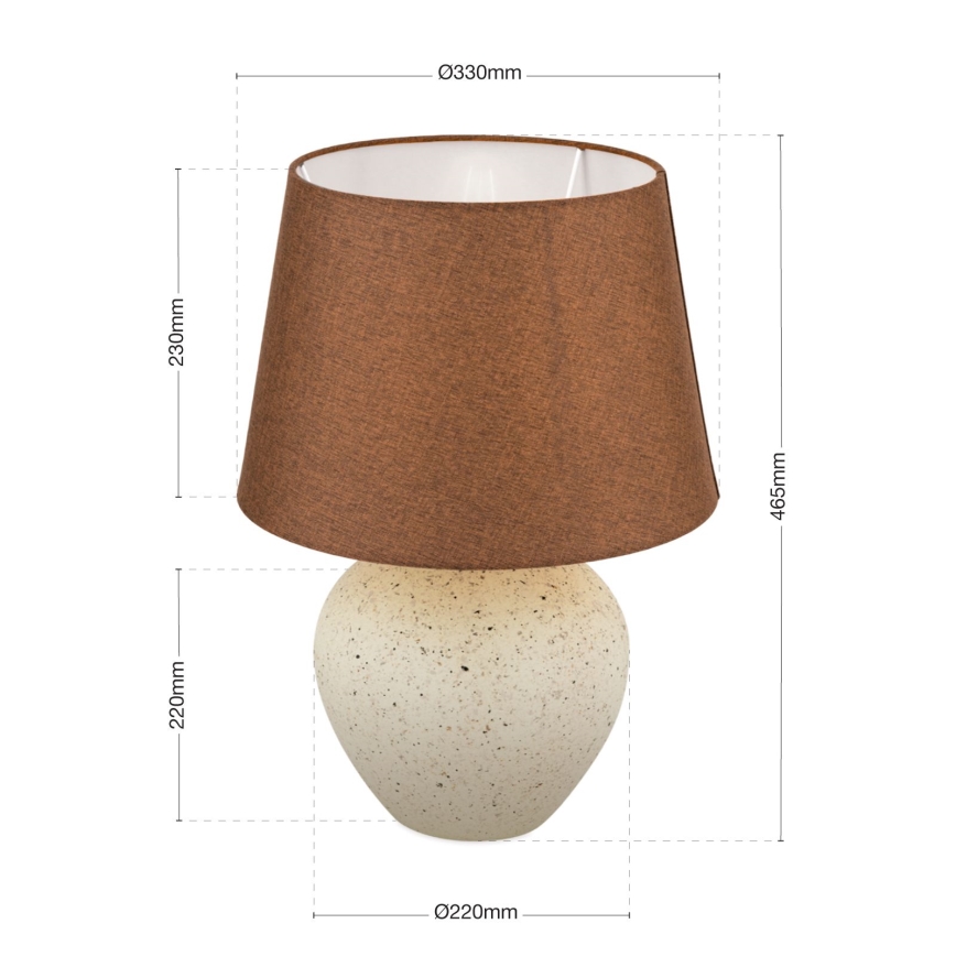 Bordslampa MASAI 1xE27/40W/230V keramik brun/beige