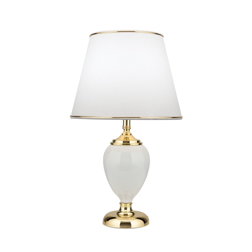 Bordslampa OVUM 1xE27/40W/230V 48 cm keramik vit/guld