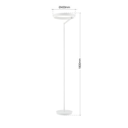 LED Dimbar golvlampa KOLK LED/40W/230V 2700/4000K vit