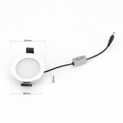 LED dimbar infälld armatur för badrum OFFICE LED/10W/230V 3000/4000/6000K Ø 9,5 cm UGR19 IP44 vit