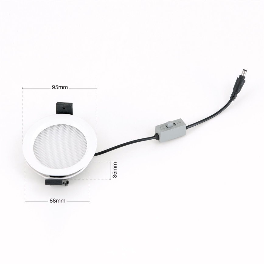 LED dimbar infälld armatur för badrum OFFICE LED/10W/230V 3000/4000/6000K Ø 9,5 cm UGR19 IP44 vit