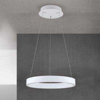 Dimmbar LED-pendellampa med vajer KOLK LED/40W/230V 2700/3000/4000K Ø 40 cm vit
