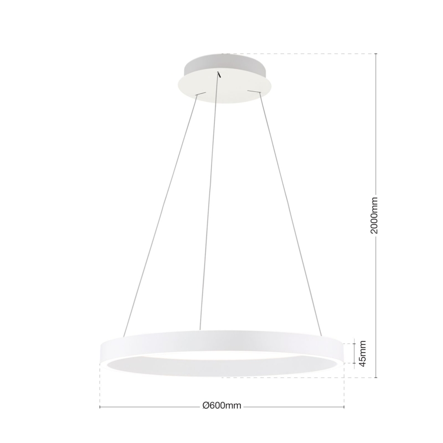 Dimbar LED-pendel på vajer KOLK LED/60W/230V 2700/3000/4000K Ø 60 cm vit
