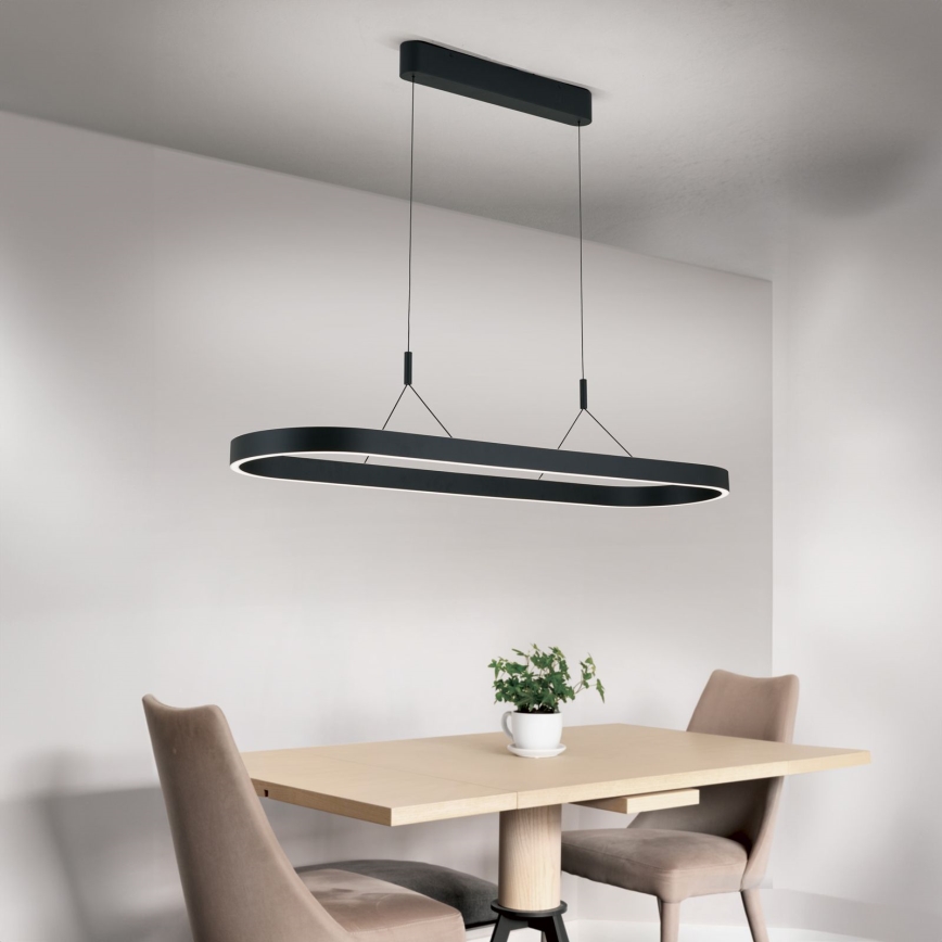 LED-ljuskrona på vajer CARRARA LED/80W/230V 2700/3000/4000K svart