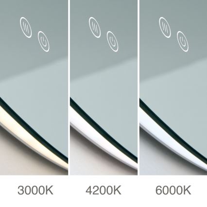 LED-uppvärmd väggspegel för badrum med bakgrundsbelysning FOCUS LED/30W/230V 3000/4200/6000K Ø 100 cm IP44