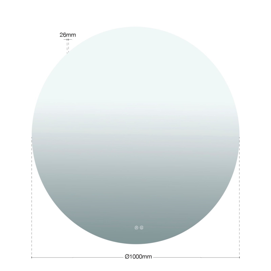 LED-uppvärmd väggspegel för badrum med bakgrundsbelysning FOCUS LED/30W/230V 3000/4200/6000K Ø 100 cm IP44