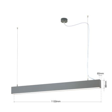 LED tak-/hänglampa 2-i-1 PALKKI LED/38W/230V 3000/4000/5000K grå