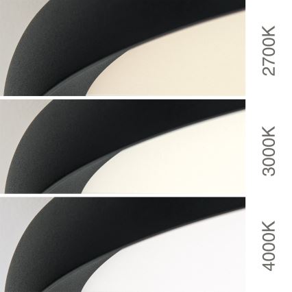 LED-taklampa KANT LED/30W/230V 2700/3000/4000K Ø 40 cm svart