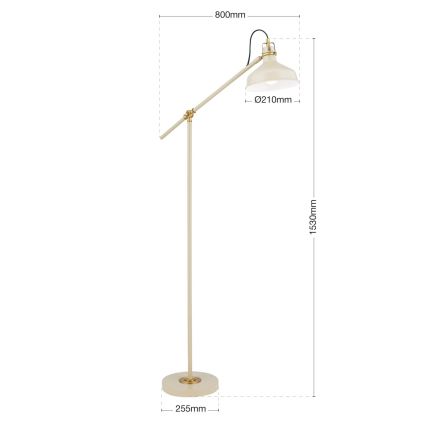 Golvlampa SCHILLER 1xE27/40W/230V grädde/brons