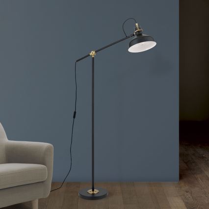 Golvlampa SCHILLER 1xE27/40W/230V svart/brons