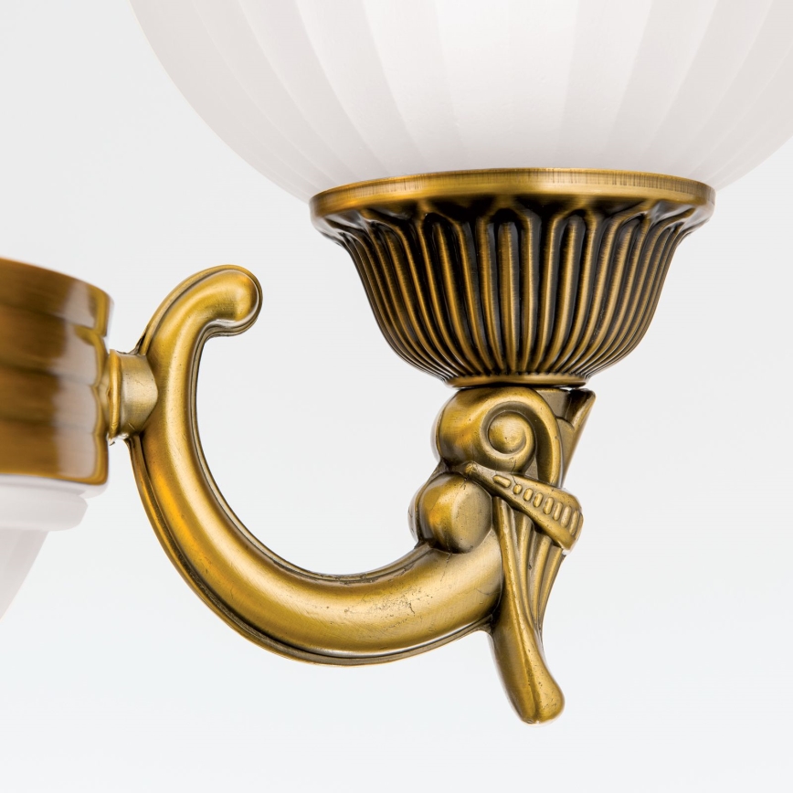 Ljuskrona på kedja ROCCA 6xE27/60W/230V diameter 64 cm brons/vit