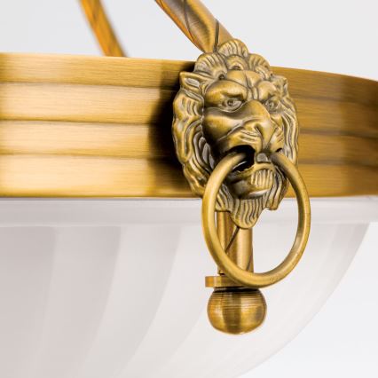 Ljuskrona på kedja ROCCA 6xE27/60W/230V diameter 64 cm brons/vit