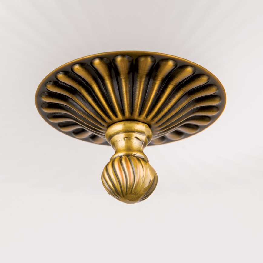 Ljuskrona på kedja ROCCA 9xE27/60W/230V diameter 75 cm brons/vit