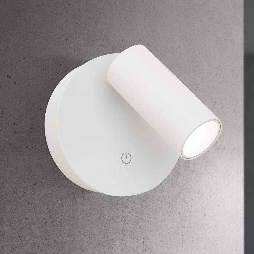 LED dimbar uppladdningsbar touchstyrd väggspot LUXY LED/1W/5V 2200 mAh 2700/3000/4000K vit