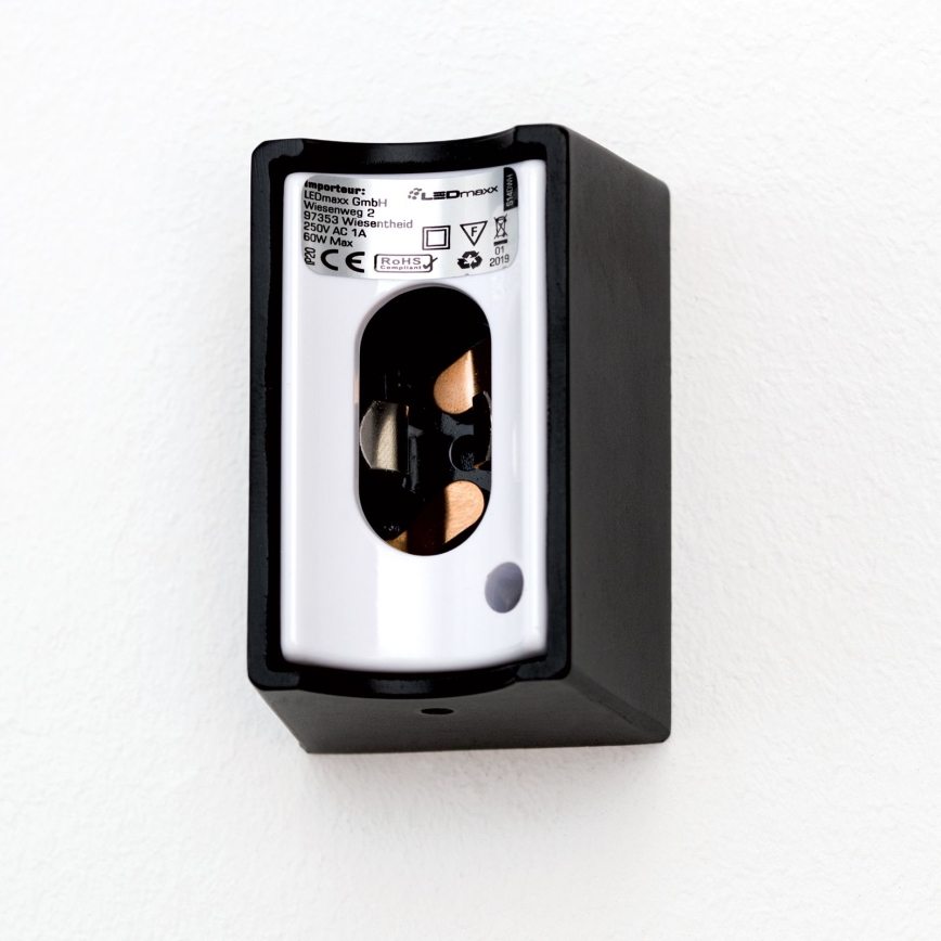 LED väggbelysning VISAGIST 1xS14d/8W/230V svart