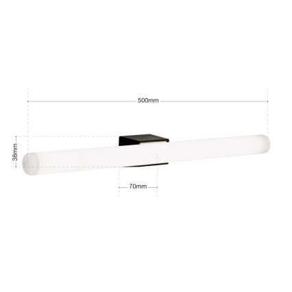 LED väggbelysning VISAGIST 1xS14d/8W/230V svart